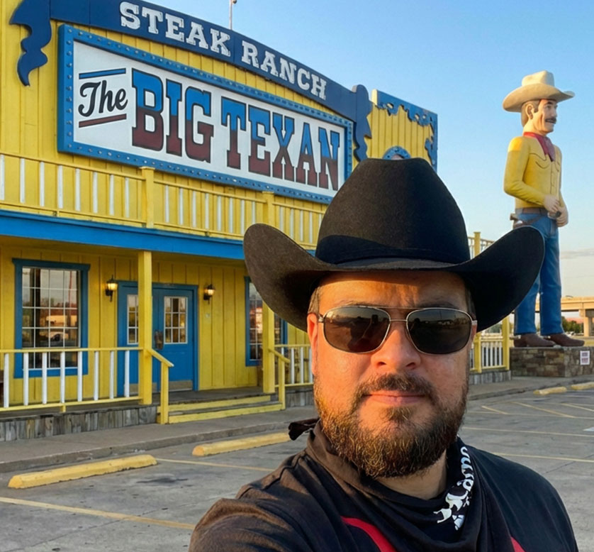 Lenda do Churrasco no The Big Texan Steak Ranch, Amarillo, Texas, EUA